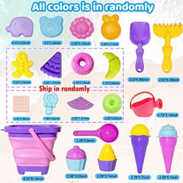 Funbidtoy Kids Beach Toy Ice Cream Sand Toys Toddler Vacation Travel Essentials with Collapsible Bucket Mesh Bag Shovels Sand Molds Watering Can Outdoor Sandbox Toys Set for Baby Boys Girls