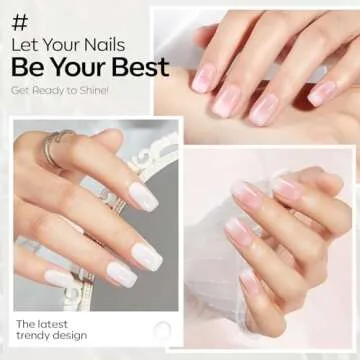 modelones Milky White Gel Nail Polish 15 ML Nude Gel Polish Natural Color Translucent Jelly Gel Polish Soak Off LED Clear Coat Gel Nails for Winter Nail Art French Manicure Gift for Women Girls