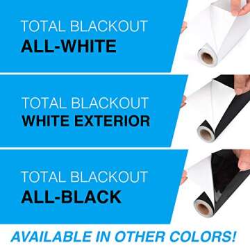 Total Blackout Window Film: 100% Light Blocking, Room Darkening Static Cling - No Residue Film for Privacy, Home Security, and Day Sleep - Easy Removal UV Prevention Treatment (17.5 x 80 inches)