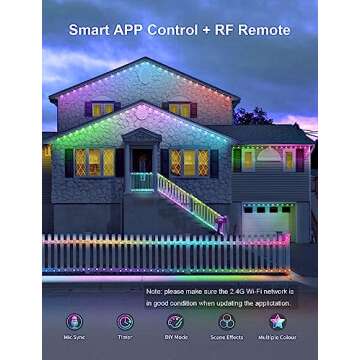 APPECK Permanent Outdoor Lights 100ft, Smart RGB Outdoor Lights with 75 LEDs, IP65 Waterproof LED Ea...