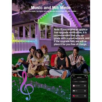 APPECK Permanent Outdoor Lights 100ft, Smart RGB Outdoor Lights with 75 LEDs, IP65 Waterproof LED Eaves Lights, 54 Scene Modes Lighting for Party, Daily, Halloween, Christmas, Roof, Garden, Patios