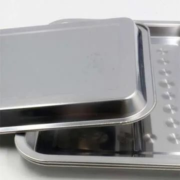 Yuelong 3Pcs Stainless Steel Trays 13.5" X 10" Tattoo Trays Dental Tray Piercing Lab Instrument Tray Flat for Tattoo Baking Lab Dental