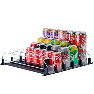 Large Capacity Fridge Drink Organizer with Pusher Glide