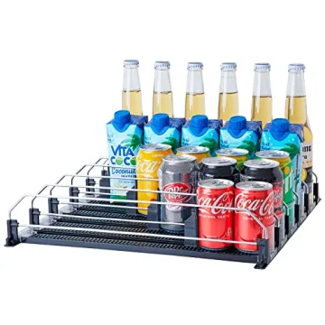 Large Capacity Fridge Drink Organizer with Pusher Glide