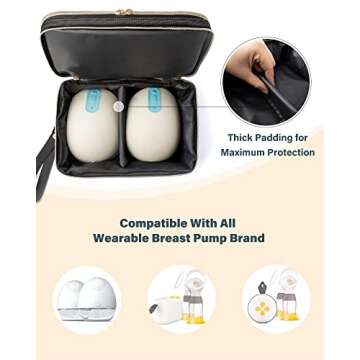 Breast Pump Bag Storage Carrying Bag - Breast Pump on The Go Case, Breastmilk Cooler Travel Bag, Por...