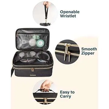 Breast Pump Bag Storage Carrying Bag - Breast Pump on The Go Case, Breastmilk Cooler Travel Bag, Portable & Protective Pump Carrying Case, Fits Major Wearable Pumps, Wristlet Design, Easy to Clean