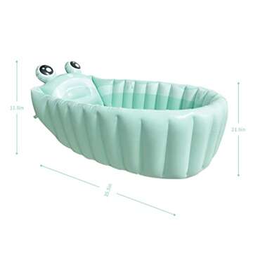 Inflatable Baby Bathtub Portable Travel Bath Tub for Infants to Toddler Foldable Non Slip Spa Tub wi...