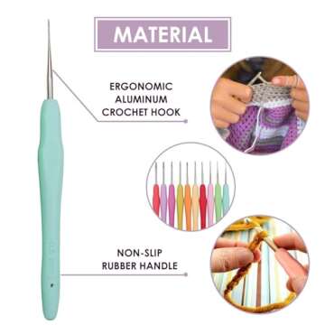 10Pcs Ergonomic Crochet Hook Set for Beginners and Experts