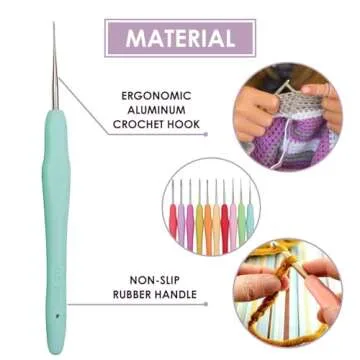 10Pcs Ergonomic Crochet Hook Set for Beginners and Experts