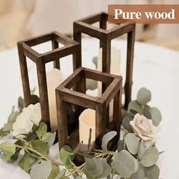 Wedding Lantern Centerpiece, Rustic Wedding Table Decoration, Farmhouse Decor, Wooden Candle Holder, Country Barn Wedding Gift