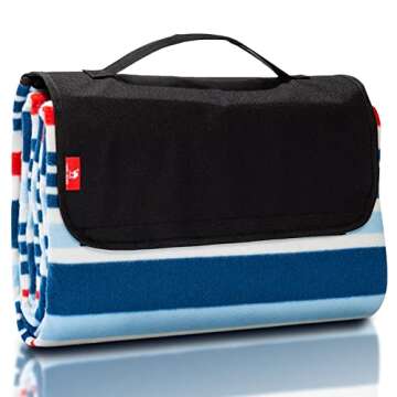 CAMEL CROWN Outdoor Picnic Blanket Large Fleece Waterproof Baby Crawling Blanket, Sand Proof Beach M...