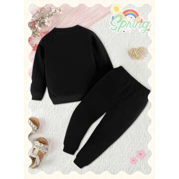 BOMDEALS Cute Toddler Girls Sweatsuit - St.Patrick's Heart Print Child Clothes, Long Sweatshirt and ...