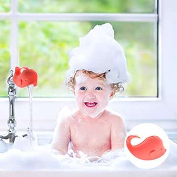 ALIBEBE Faucet Cover Bathtub Baby Tub - Bath Spout Cover Baby Bathtub, Faucet Cover Baby Bathtub Silicone Whale for Kids, Toddlers