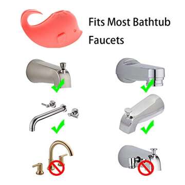 ALIBEBE Faucet Cover Bathtub Baby Tub - Bath Spout Cover Baby Bathtub, Faucet Cover Baby Bathtub Silicone Whale for Kids, Toddlers