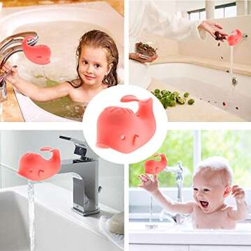 ALIBEBE Faucet Cover Bathtub Baby Tub - Bath Spout Cover Baby Bathtub, Faucet Cover Baby Bathtub Silicone Whale for Kids, Toddlers