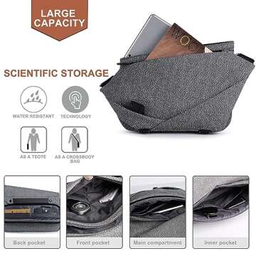 Crossbody Sling Bag for Men - Travel Hiking and Working Mens Chest Bag Side Daypack Fashion Lightweight Cycling Shoulder Backpack for Travel, Sport, Gym