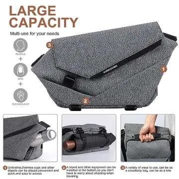 Crossbody Sling Bag for Men - Travel Hiking and Working Mens Chest Bag Side Daypack Fashion Lightweight Cycling Shoulder Backpack for Travel, Sport, Gym