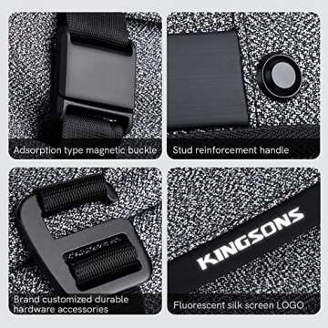 Crossbody Sling Bag for Men - Travel Hiking and Working Mens Chest Bag Side Daypack Fashion Lightweight Cycling Shoulder Backpack for Travel, Sport, Gym