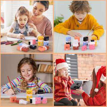 EIKOSON 6 Pack of Pencil Erasers, Kids Eraser with Roller and Cover, Fun and Cute Animal Themed Eraser, Great Gift for Kid of Cute School Supplies