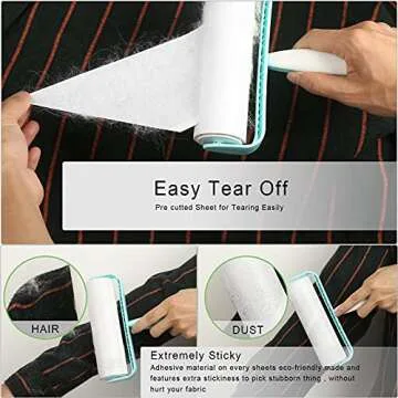 Lint Rollers for Pet Hair Extra Sticky 600 Sheets/10 Refills, SUTINE 6.3" Big Large Lint Roller Remover, Sticky Roller for Removing Lint Pet Hair Dust in Furniture/Clothes/Carpet/Car Seat,Blue