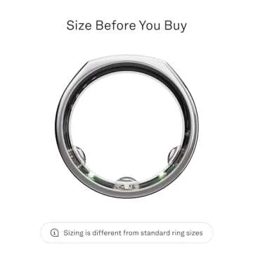 Oura Ring Gen3 Heritage - Silver - Size 10 - Smart Ring - Size First with Oura Ring Gen3 Sizing Kit ...