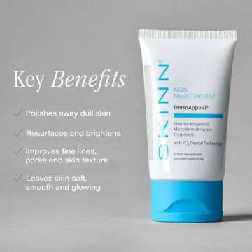 SKINN DermAppeal® Microdermabrasion Treatment for Smoother, Brighter, and Clearer Skin, 2oz - Exfoliating Facial Scrub Removes Dead Skin and Smooths Wrinkles and Fine Lines for Flawless, Glowing Skin