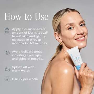 SKINN DermAppeal® Microdermabrasion Treatment for Smoother, Brighter, and Clearer Skin, 2oz - Exfoliating Facial Scrub Removes Dead Skin and Smooths Wrinkles and Fine Lines for Flawless, Glowing Skin