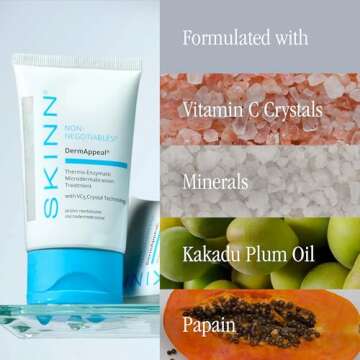 SKINN DermAppeal® Microdermabrasion Treatment for Smoother, Brighter, and Clearer Skin, 2oz - Exfoliating Facial Scrub Removes Dead Skin and Smooths Wrinkles and Fine Lines for Flawless, Glowing Skin