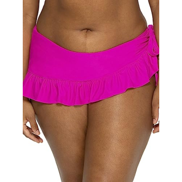 Smart & Sexy Women's Side-tie Swim Skirt Bottoms, Fuchsia Sizzle, Small US