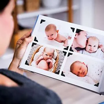 1200 Pcs Photo Corners Self Adhesive Black Picture Corners for Scrapbooking Stamping Supplies DIY Scrapbook Stickers Album Diary Personal Journal Diary Organizer Christmas Memory Book Picture