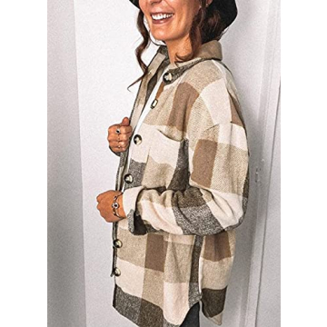 Trendy Women's Plaid Shacket Jacket for Fall Styles