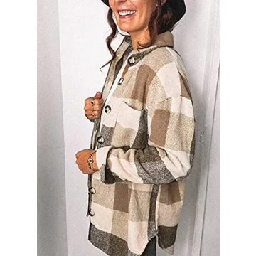 Trendy Women's Plaid Shacket Jacket for Fall Styles