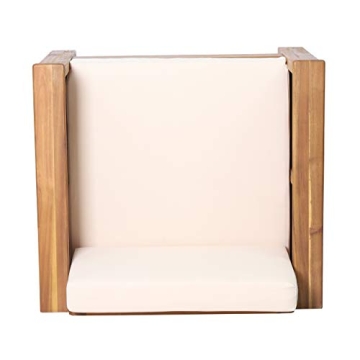 Christopher Knight Home Louver Club Chairs Teak Cream Stylish Comfort