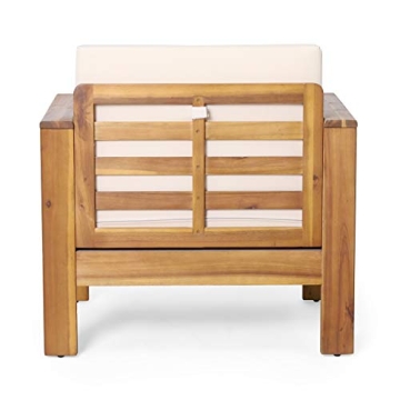Christopher Knight Home Louver Club Chairs Teak Cream Stylish Comfort