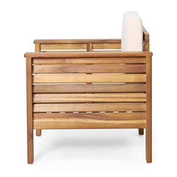 Christopher Knight Home Louver Club Chairs Teak Cream Stylish Comfort