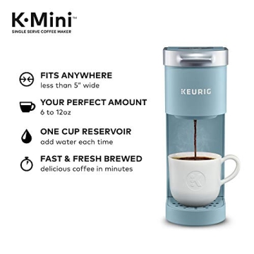 Compact Keurig K-Mini Coffee Maker in Dreamy Blue, Saves Space