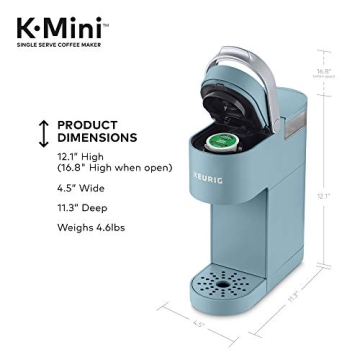 Compact Keurig K-Mini Coffee Maker in Dreamy Blue, Saves Space