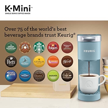 Compact Keurig K-Mini Coffee Maker in Dreamy Blue, Saves Space