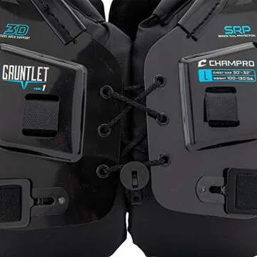 CHAMPRO Gauntlet 1 Football Shoulder Pad, Large,Black
