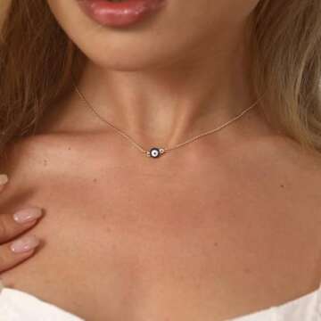 CLOACE Evil Eye Necklace Pendant Chain Necklaces Fashion Jewelry for Women(Gold)