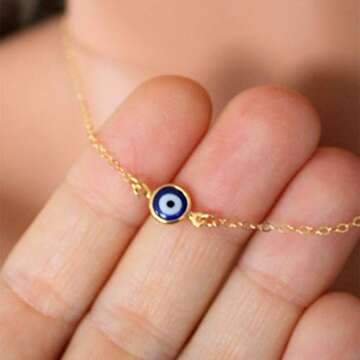 CLOACE Evil Eye Necklace Pendant Chain Necklaces Fashion Jewelry for Women(Gold)