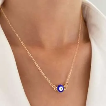 CLOACE Evil Eye Necklace Pendant Chain Necklaces Fashion Jewelry for Women(Gold)