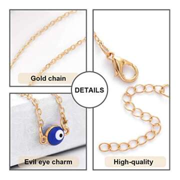 CLOACE Evil Eye Necklace Pendant Chain Necklaces Fashion Jewelry for Women(Gold)