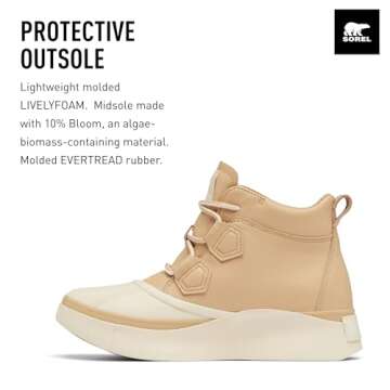 SOREL Women's Out N About lV Classic Waterproof Boot - Ceramic, Honey White - 10