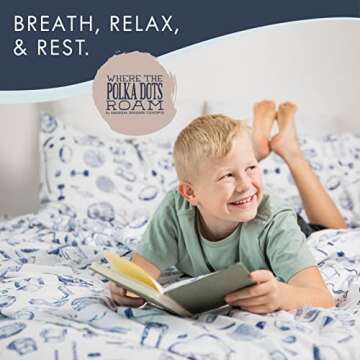 Kids Sports Bedding Set Twin Size, Super Soft Baseball, Football, Soccer Themed Bedsheets for Teens and Children, Wrinkle Resistant Premium Flat and Fitted Sheets for Boys and Girls Sports Room Décor