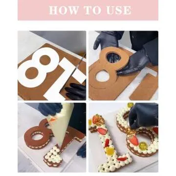 EORTA 0-8 Numeral Cake Stencils Molds 12 Inch Arabic Number Cake Maker Decorative Fillings Layered Cake Baking Tools for DIY Wedding Birthday Anniversary, White