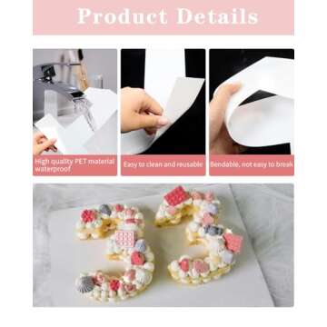 EORTA 0-8 Numeral Cake Stencils Molds 12 Inch Arabic Number Cake Maker Decorative Fillings Layered Cake Baking Tools for DIY Wedding Birthday Anniversary, White