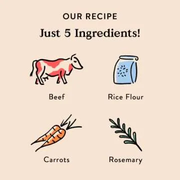 Bocce's Bakery Jerky Stick Dog Treats, Wheat-Free, Made with Limited-Ingredients, Baked in The USA with No Added Salt or Sugar, All-Naural & High-Protein, Beef & Carrot Recipe, 4 oz