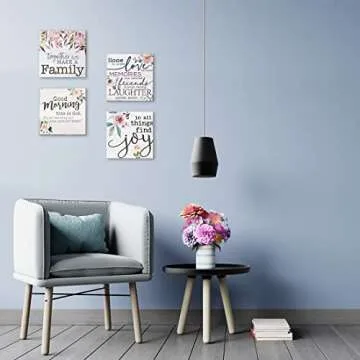 Merrleem Rose Wall Art Inspiring Floral Canvas Set