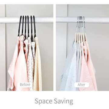 ManGotree 10.95 inch Baby Velvet Hangers, Non-Slip Infant and Toddler Hangers, Ultra-Thin Children Felt Hangers with 8 Pcs Kid's Clothing Dividers, Space Saving (15 Pack, Cream)